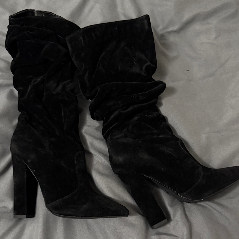 Shoe Republic LA Black Slouchy Ankle Boots